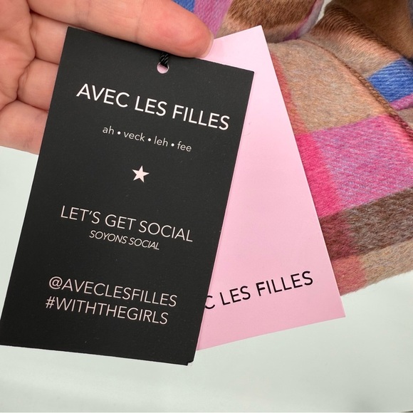 Avec Les Filles Ali Boxy Plaid Shirt Jacket Shacket in Pink Multi Plaid Size M - Picture 5 of 8